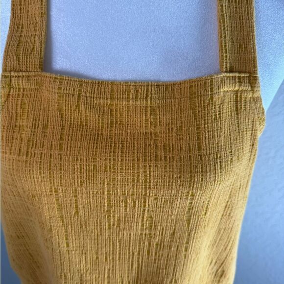 Madewell Mustard Yellow Crepe Square Neck Button Strap Tank Top - Picture 4 of 10